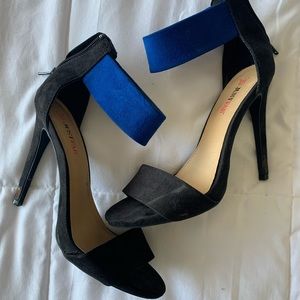 Black and blue heels